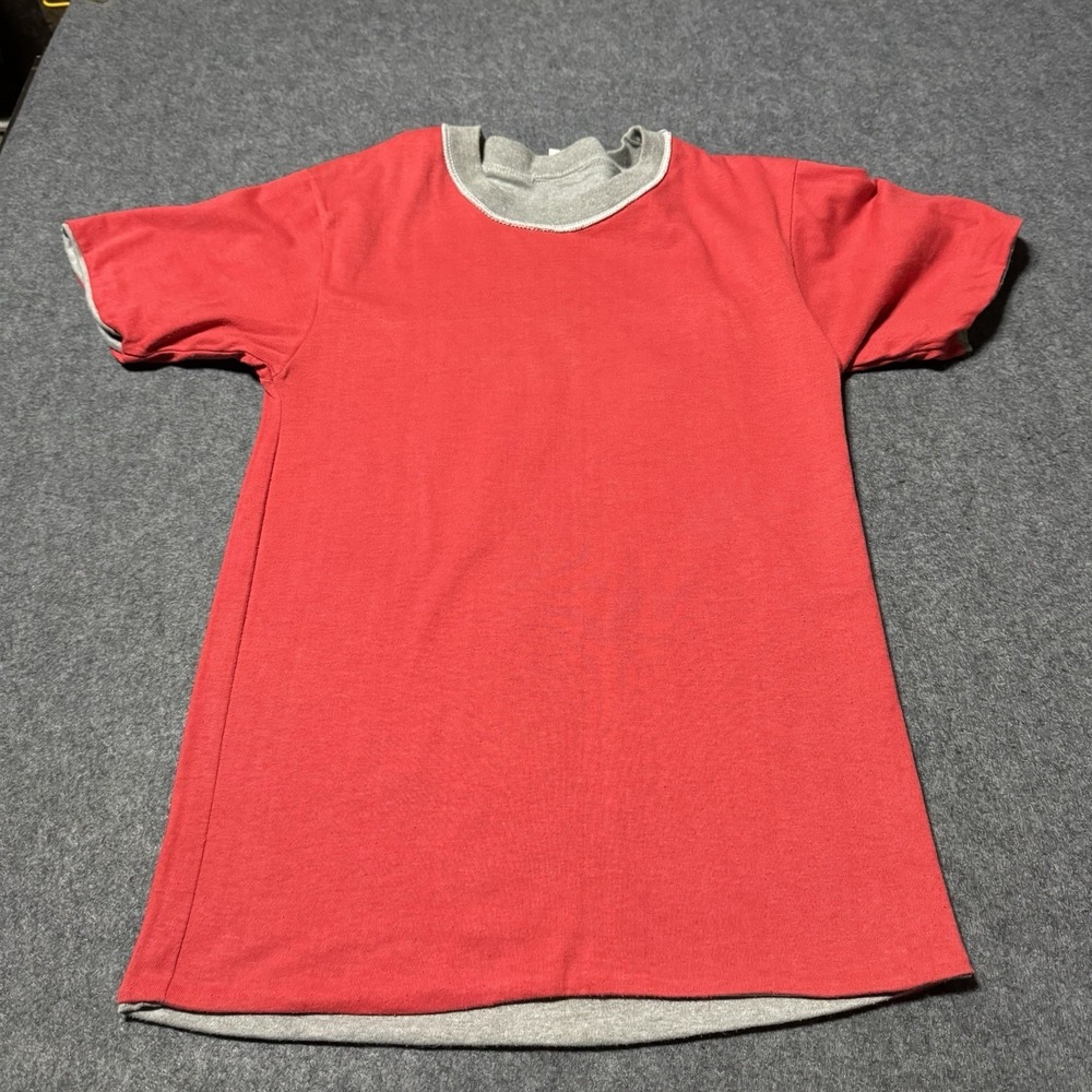 VTG 70s Model T Hoover Hawks Reversible Two Face Tshirt Mens XS Retro‎ Sports - Picture 5 of 8